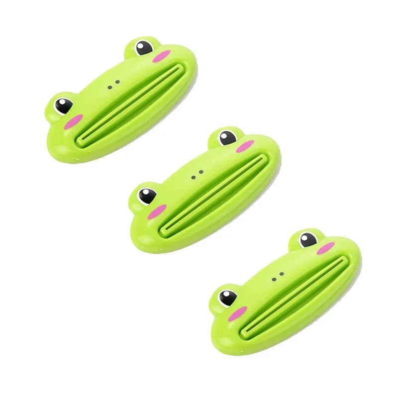 1/2/3pcs Cute Animal Multifunction Squeezer / Toothpaste Squeezer Home Commodity Bathroom Tube Cartoon Toothpaste Dispenser Oasis Select 3pcs frog