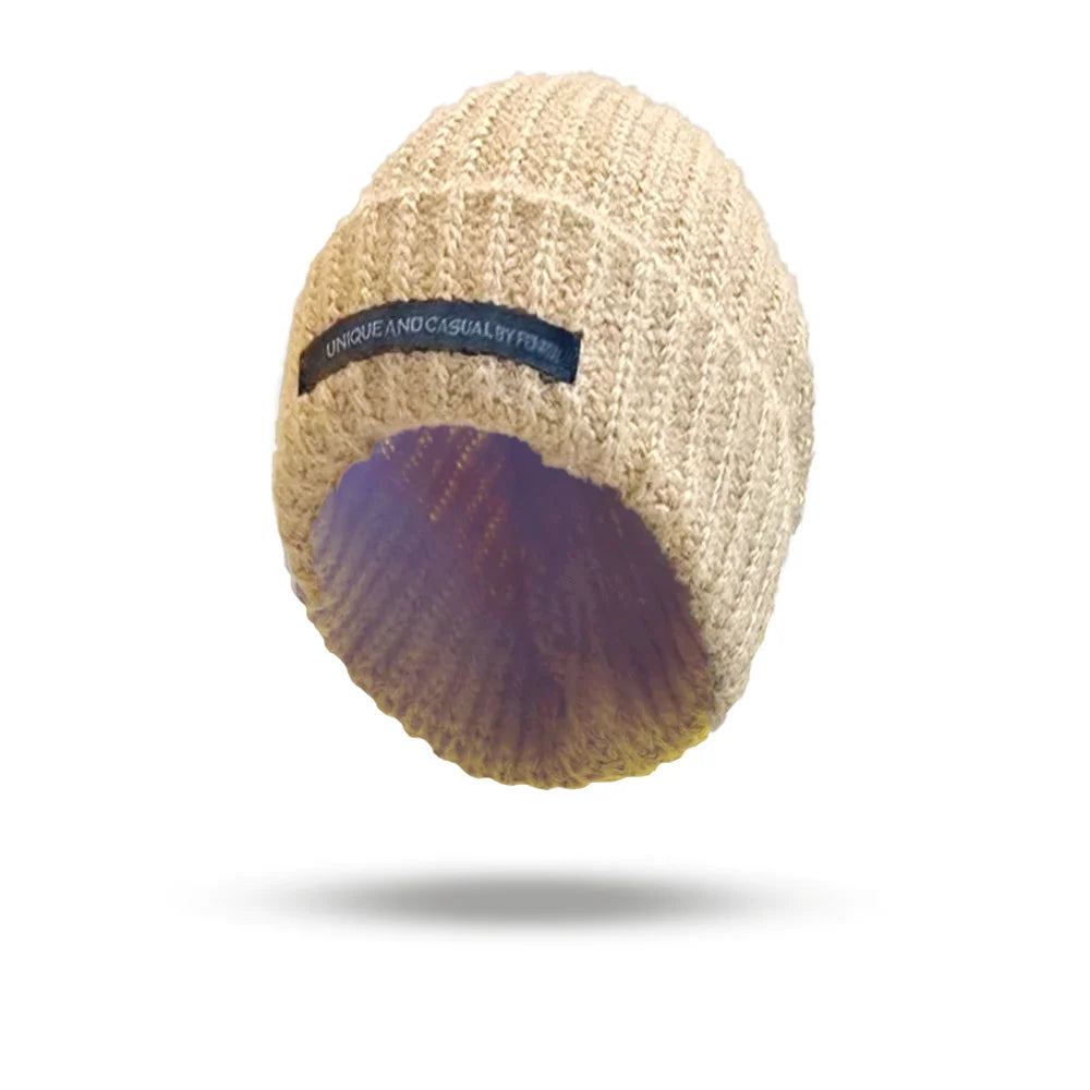 Xiben Big Head Knitted Hat, Children's Autumn/Winter Japanese Solid Color Versatile Knitted Hat, Men's Face Show, Small Pile Hat Oasis Select 3 L