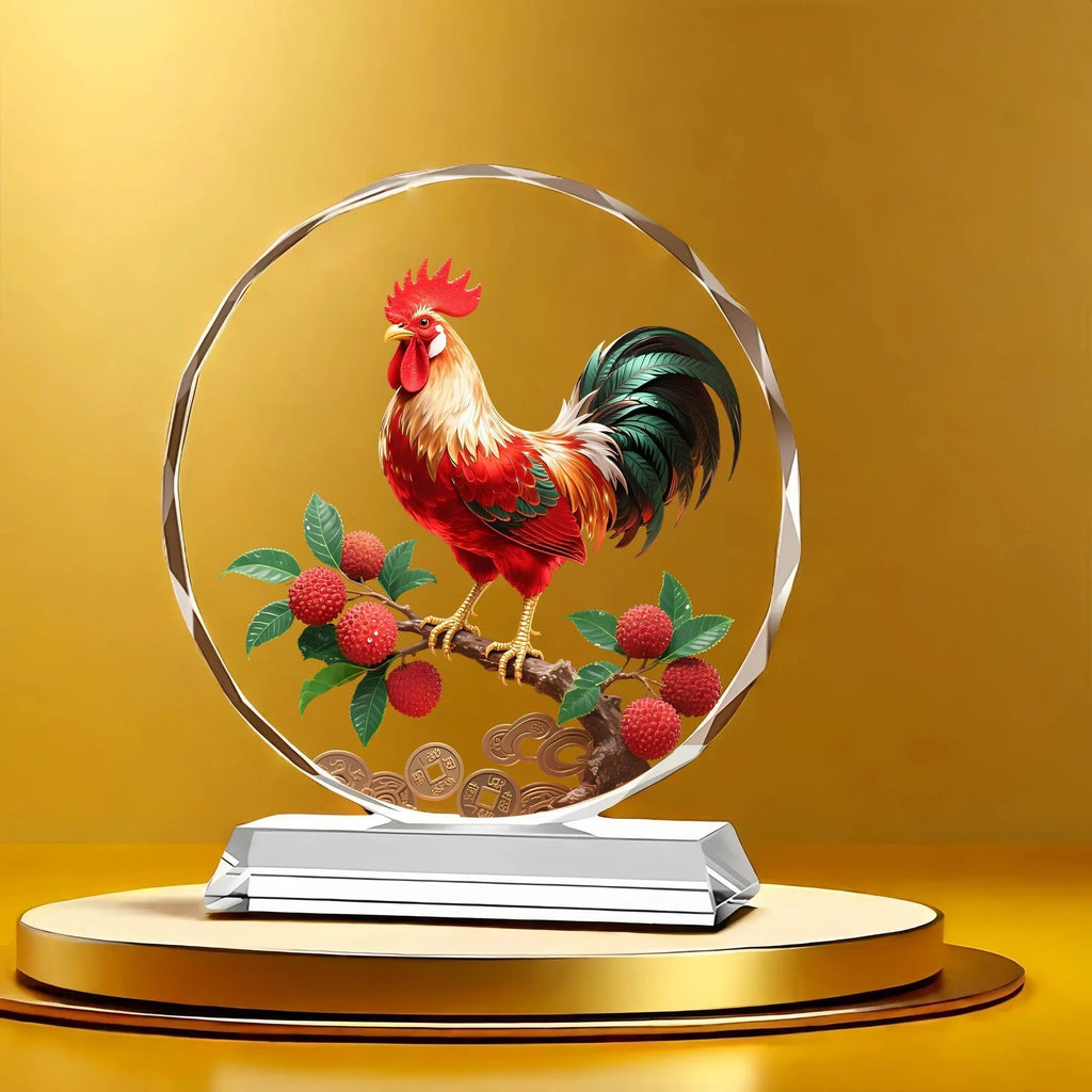 Koi Crystal Ornaments for Desktop Home Decoration Yearly Abundance Gift-giving Handicrafts for Housewarming Oasis Select L 22cm X 20cm