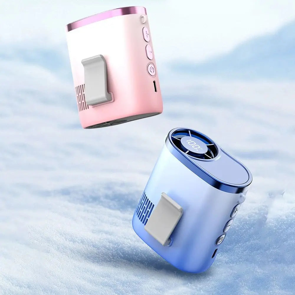 Portable Waist Clip Fan USB Rechargeable Strong Airflow Hanging Neck Fan LED Display Compact Design Cooling Fan Climbing Oasis Select