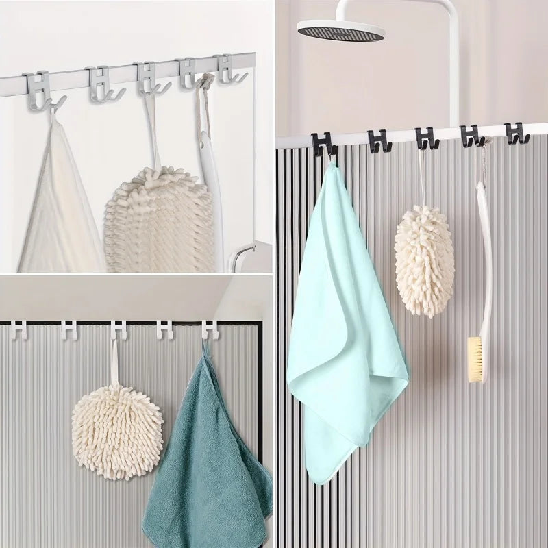 1pcs Space aluminum door hook H shape Hanging Bathroom kitchen Storage rack shower towel bag tableware Organize Hardware Oasis Select