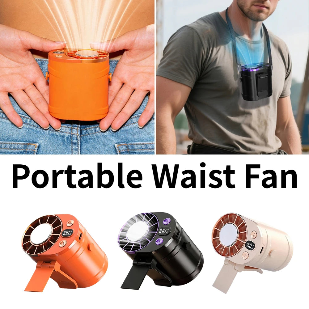 Clip-On Waist Fan | Semiconductor Cooling 3000mAh USB Rechargeable