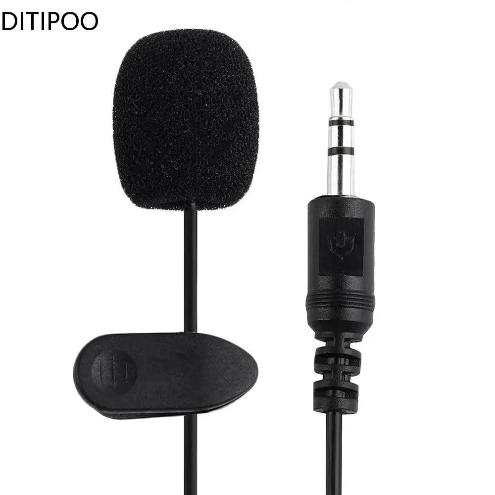 Mini Portable 1.5m Clip-on Microphone Condenser Lavalier Tie Clip Microphone For Audio Studio Wired Mic For PC Laptop Oasis Select