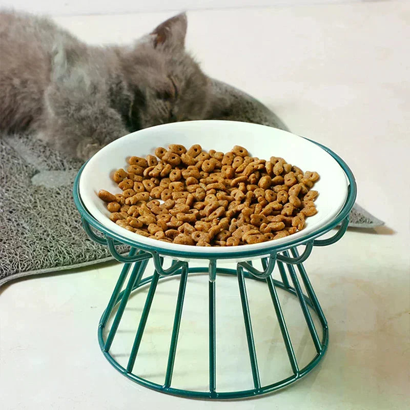 Ceramic Raised Pet Bowl Food Water Treats For Cats &amp Doggie Cat Stand Bowl Dogs Supplies Outdoor Feeding Drinking Accessories Oasis Select