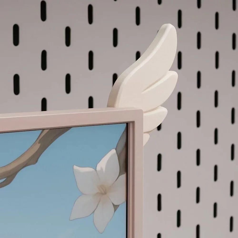 3D Printed Pink Wing Decor Ornaments Cute Monitor Side Decoration Exquisite E-sports Room Accessories Novelty Holiday Gifts Oasis Select