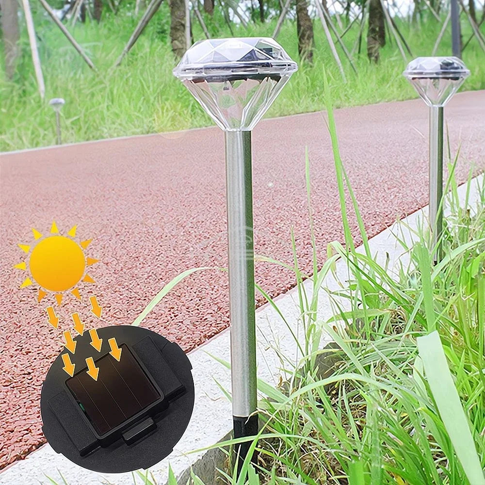 Solar Diamond LED Garden Lawn Light | IP65 Waterproof Outdoor
