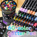 60/48/36/24/12 Color Glitter Markers Set - Water-Based Acrylic Glitter Pens for Student Art, Scrapbooking & Stationery Oasis Select 60 colors