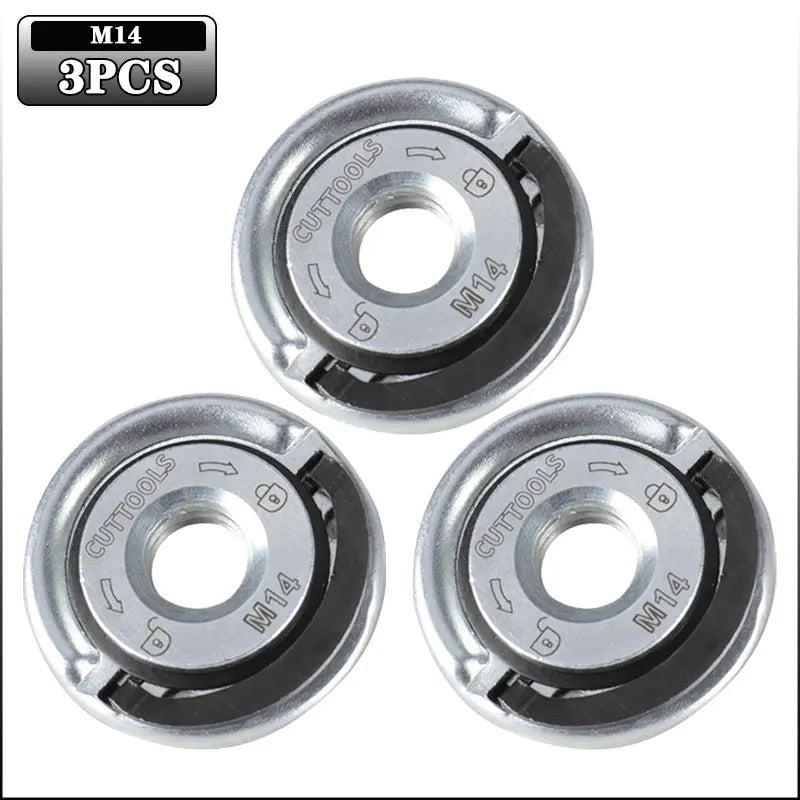 M14 Angle Grinder Platen Self-Locking Platen Grinder Threaded Angle Grinder Angle Grinding Plate Quick Release Power Chuck Tool Oasis Select M14-3PCS