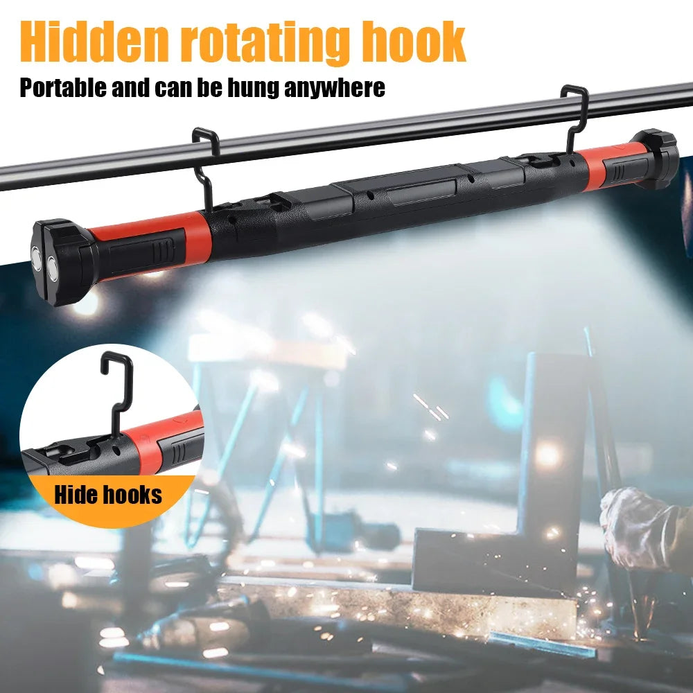 High Lumen Portable Rechargeable LED Work Light Magnetic Flashlight with Hooks and Magnetic Base Work Light with Display Screen Oasis Select