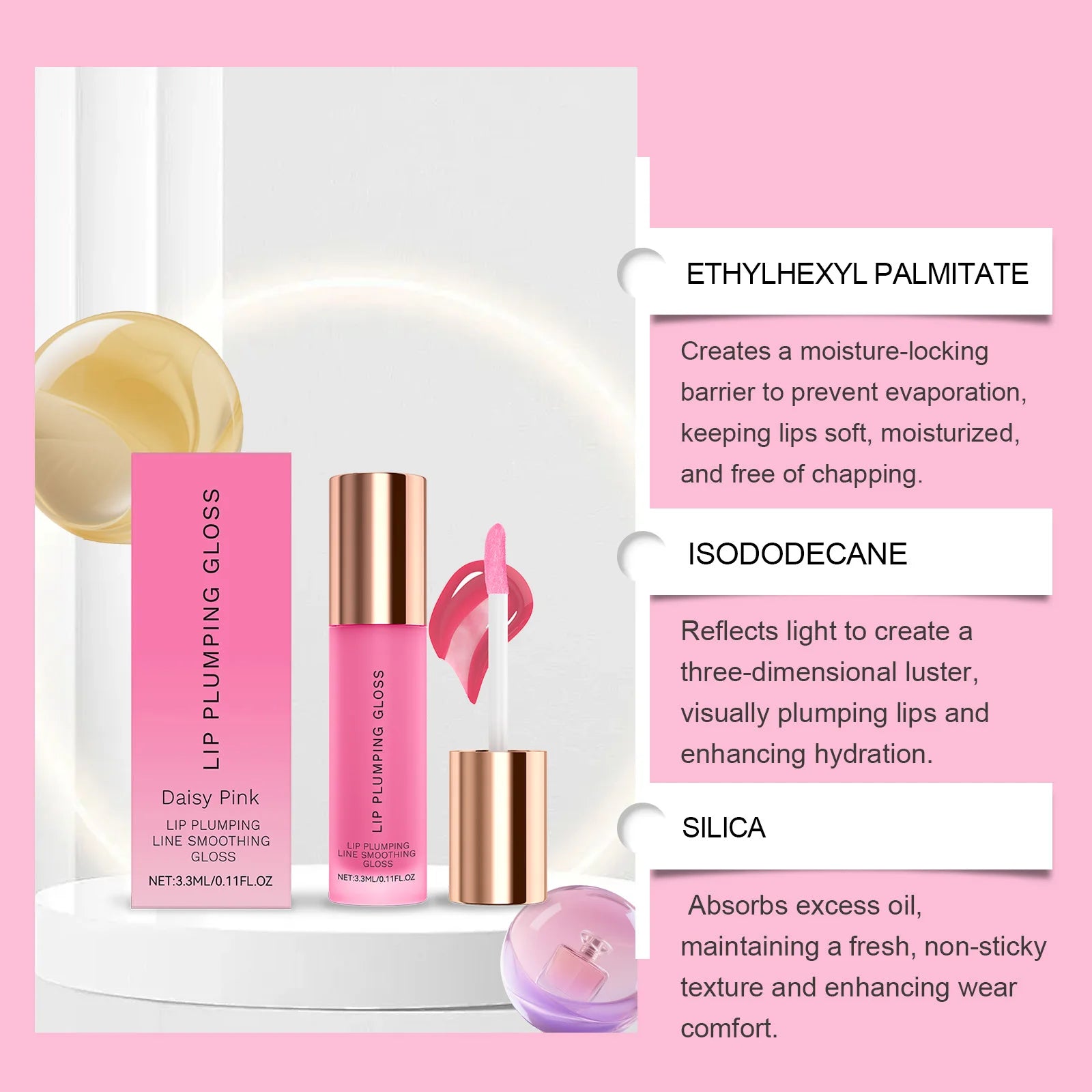 Moisturizing lip gloss, gentle ingredients, daily moisturizing, caring for dry lips, moisturizing glass, moisturizing lips, mois Oasis Select