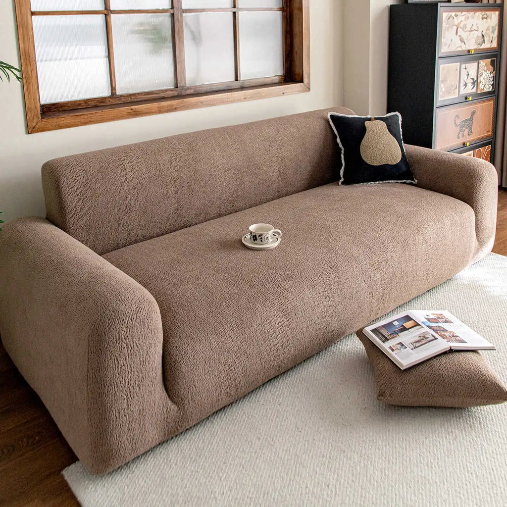 2025 New All-inclusive Sofa Cover Fixed Anti-slip and Anti-cat Scratch Sofa Cover All-season Universal Seat Cushion Oasis Select Coffee Color 4 people 235-300cm