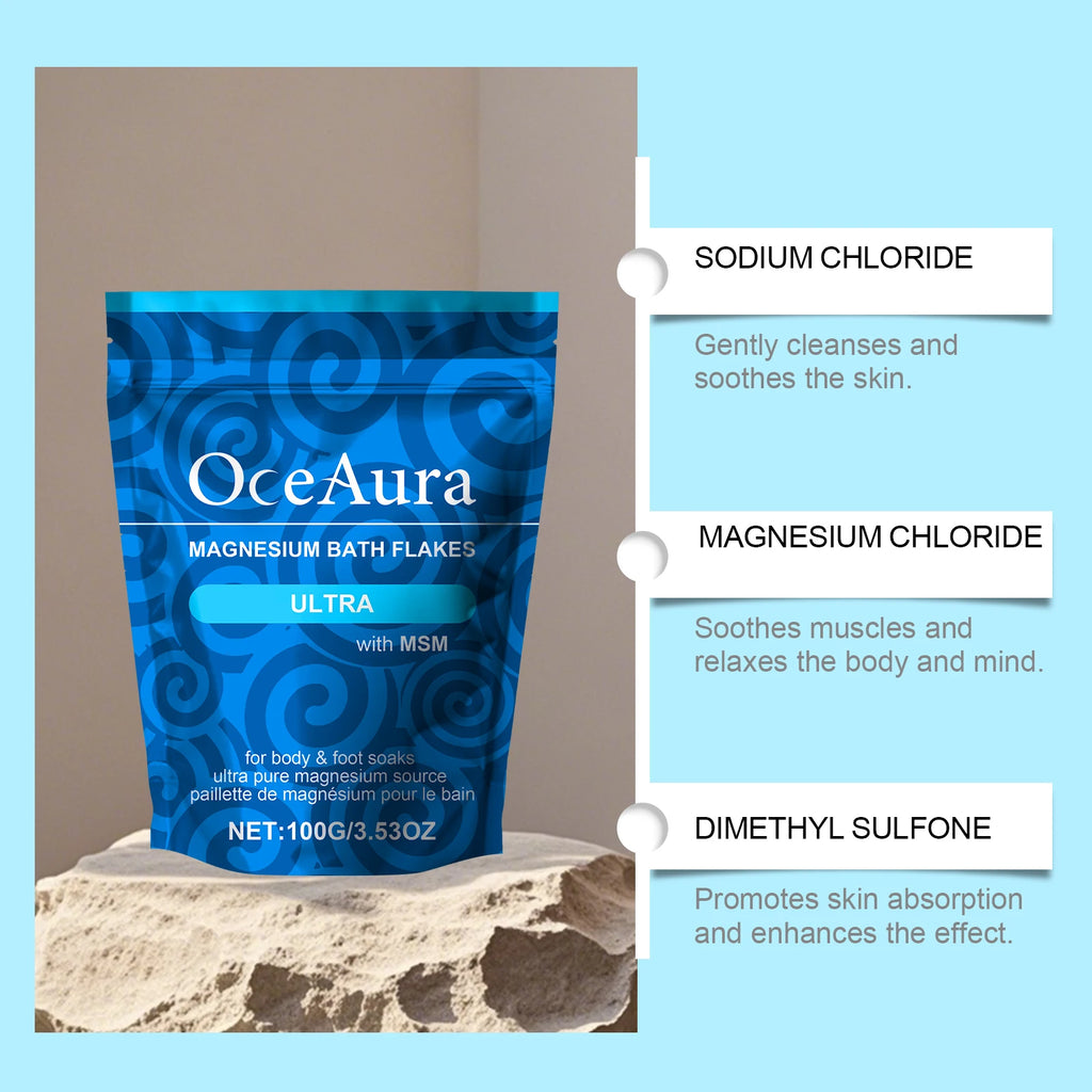 Magnesium Bath Salt Exfoliator Deeply Hydrating Soft Smooth Skin Improve Mood Nervous Sleep Quality Support Body Bath Salt SPA Oasis Select