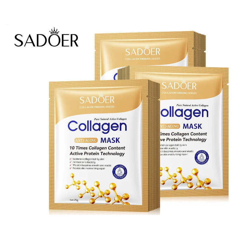 SADOER Collagen Sheet Mask – Hydrating & Firming | 5/10 Pcs Collagen Sheet Mask Oasis Select