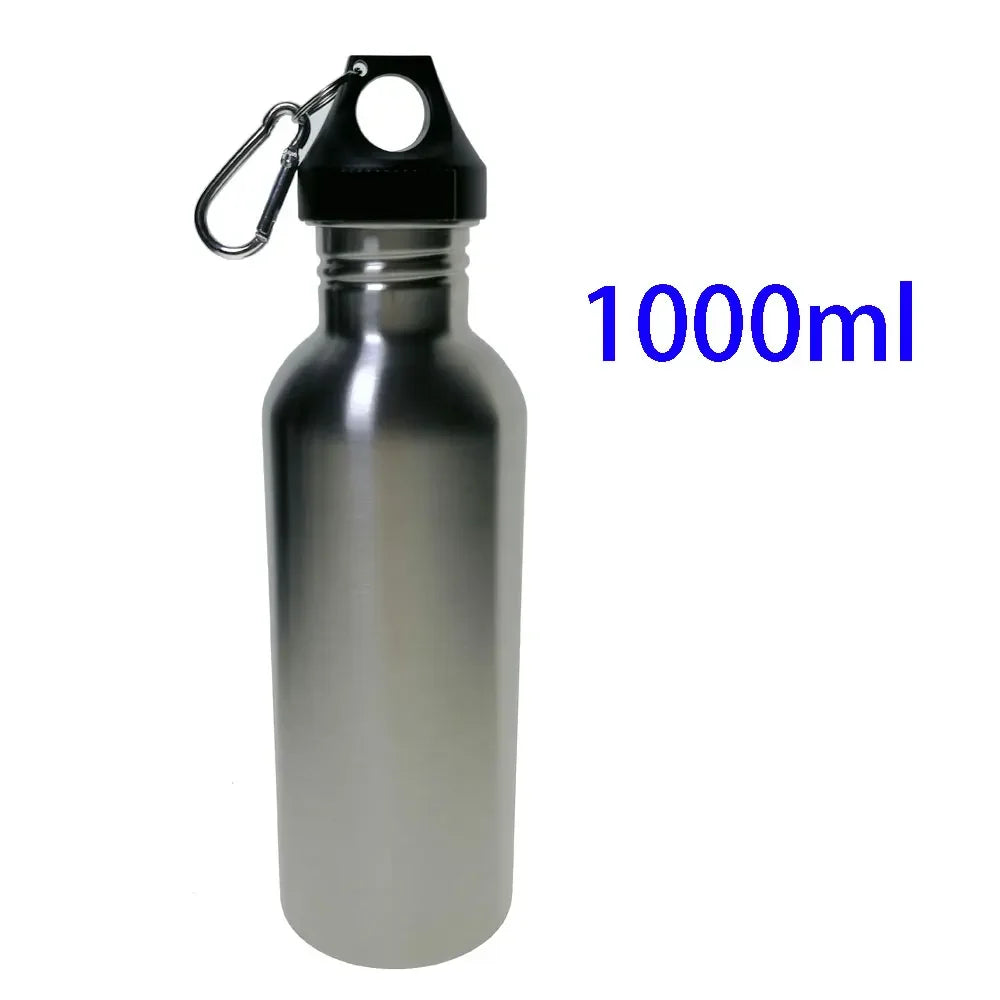 500/750/1000ml Stainless Steel Sports Water Cup Portable Carabiner Yoga Camping Hiking Fishing Mountaineering Outdoor Sports Oasis Select 1000mI