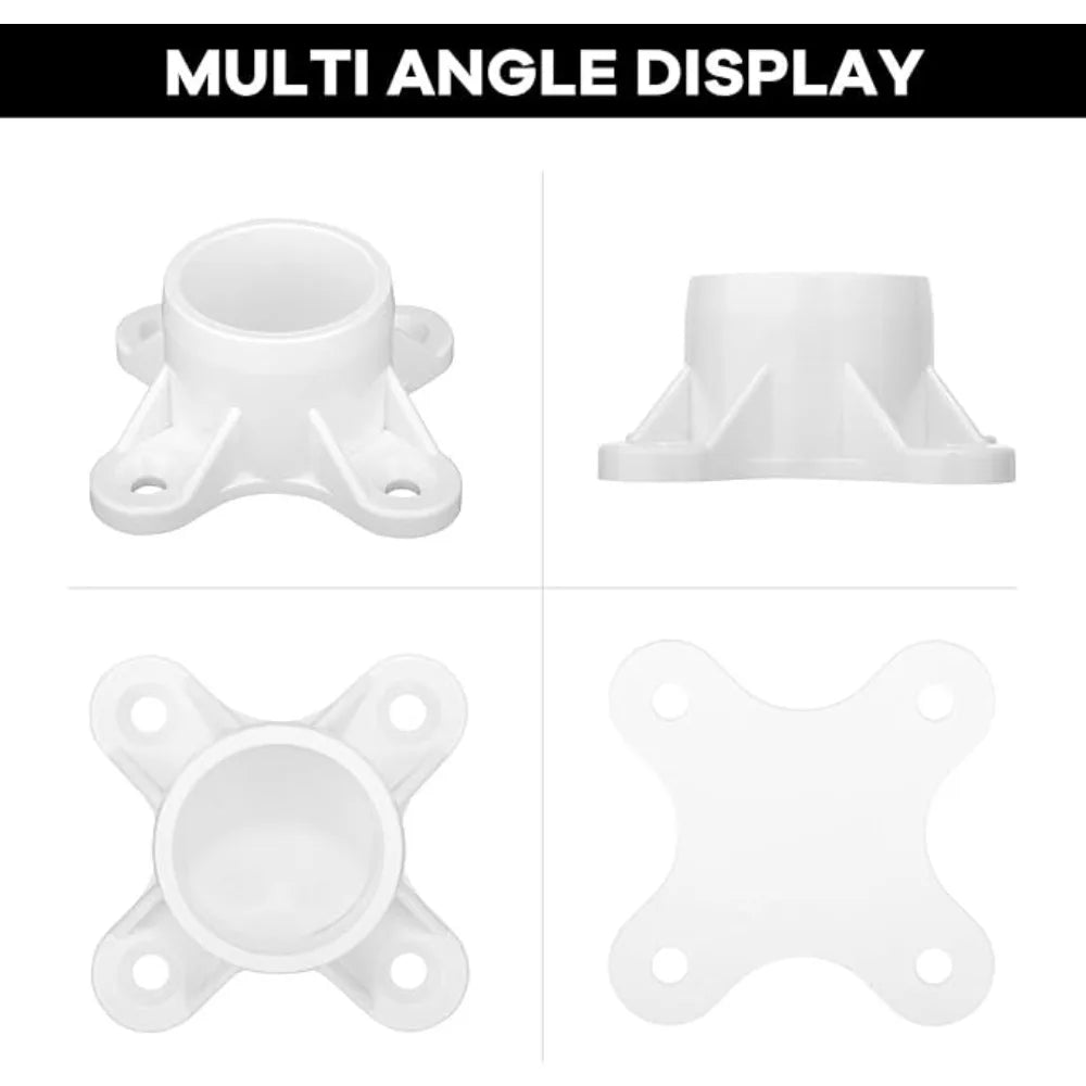 American SCH40 Resistant PVC Flange Fittings Strong Pipe Connectors set for Securing Shelves & Stabilizing Table Legs Easily Oasis Select