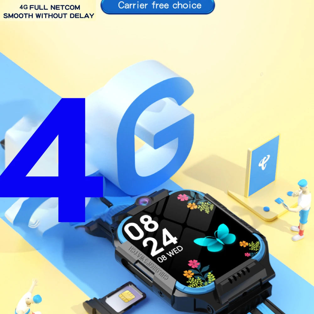 Boy Girl Bracelet Video Call Camera Kids Smartwatch Students 4G SIM Card Children's Smart Watches GPS Waterproof Voice Assistant Oasis Select