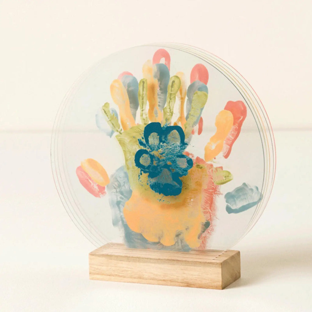 DIY Family Handprint Kit Baby Handprint Set Decorative Creative Family Fingerprint Kit for New Parent Mother's Day Home decor Oasis Select