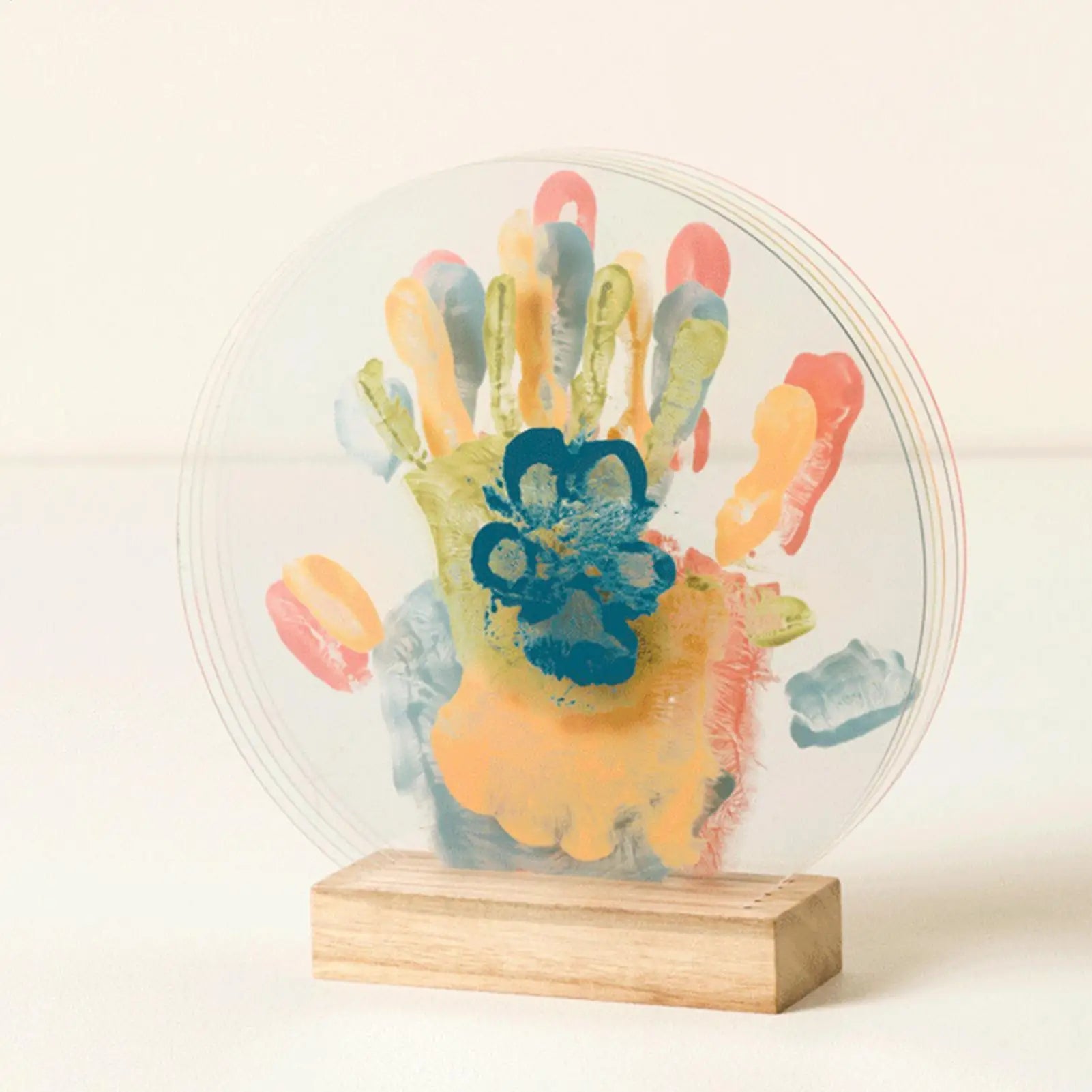 DIY Family Handprint Kit Baby Handprint Set Decorative Creative Family Fingerprint Kit for New Parent Mother's Day Home decor Oasis Select