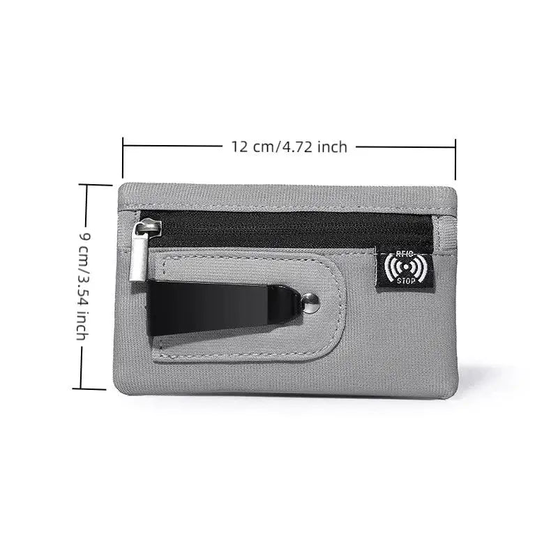 Rfid Credit Card Holder Men Wallets Luxury Nylon Slim Wallet Zipper Key Card Case Male Tactical Purse Coin Purse With Carabiner Oasis Select