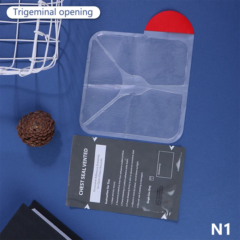 15*15cm Square Medical Chest Seal Vented Dressing Bandage First Aid Kit Rescue Chest Seal Outdoor Emergency Medical Tool Oasis Select 1