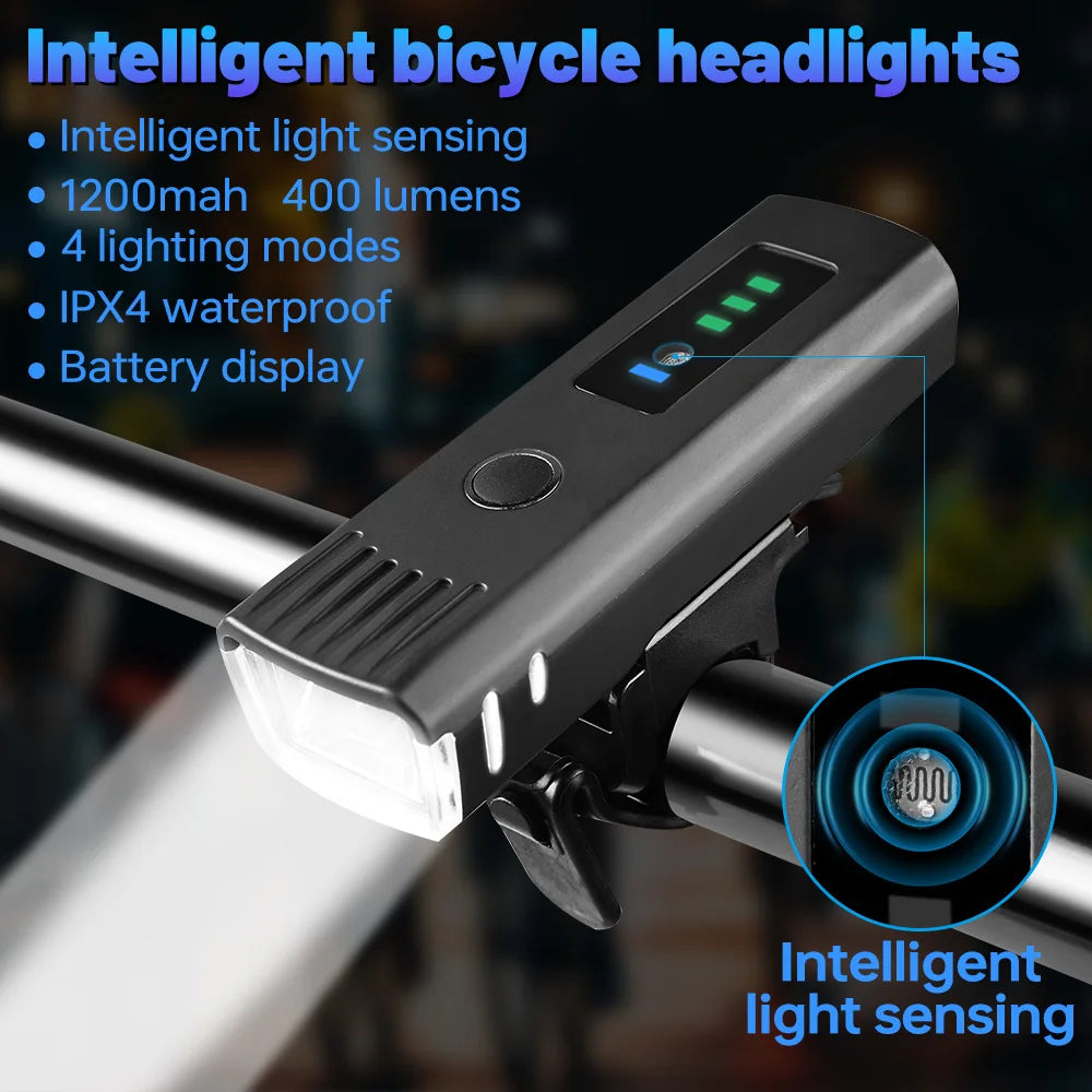X-Tiger 400 Lumen Cycling Front Lamp USB Rechargeable Mountain Bike Rear Lamp High-Brightness Bicycle Light Oasis Select