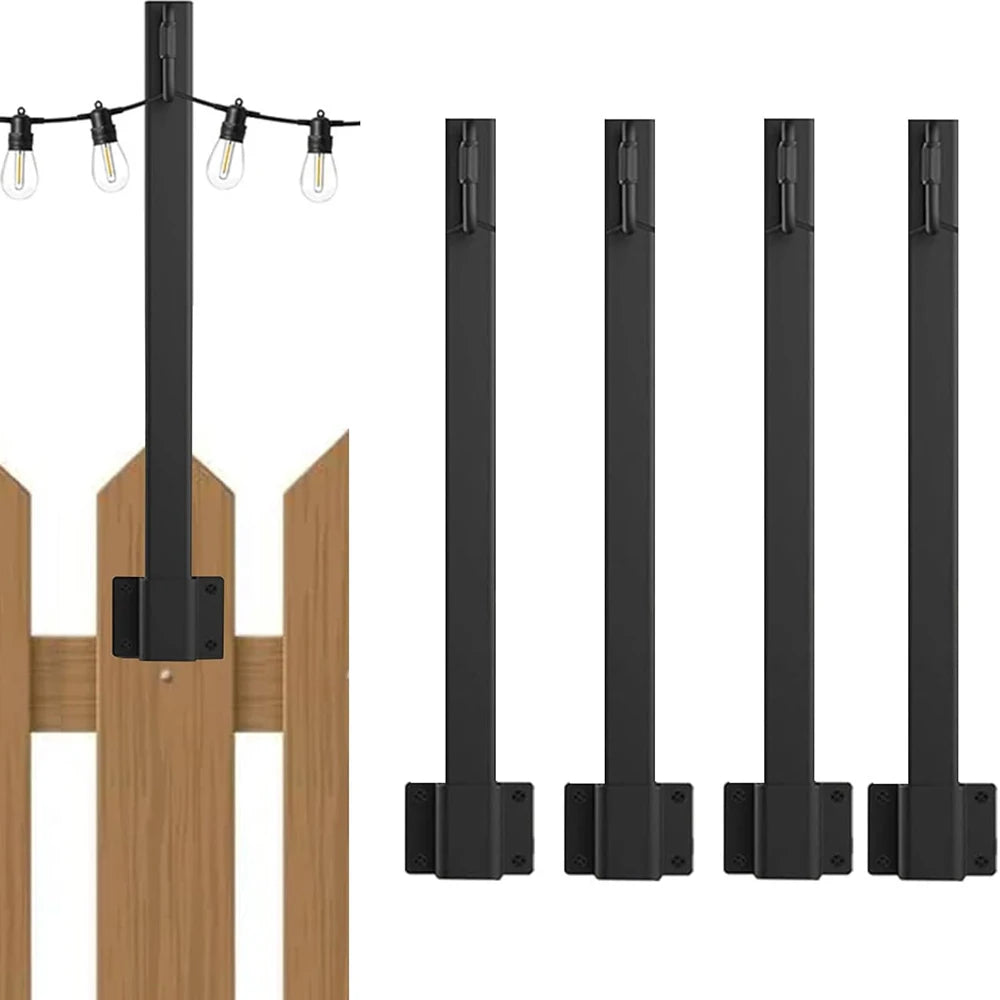 4-Pcs String Hanging Light Poles With Clips Holder Hooks Fit For Light Outdoor Post For Backyard Gatherings, Patios, And Cafes Oasis Select