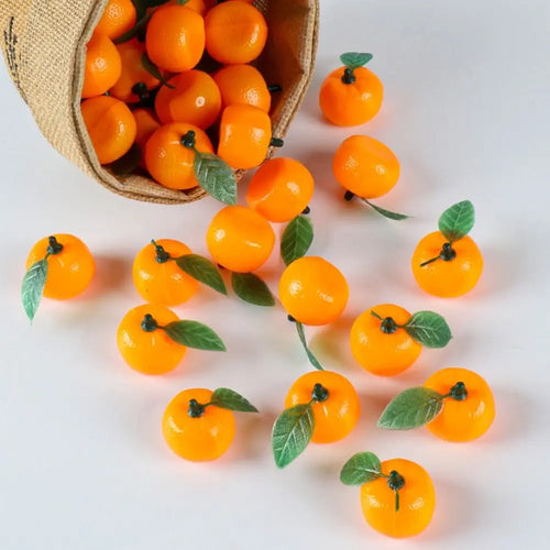 10pcs Mini Artificial Plastic Oranges – Realistic Fruit Props Artificial Fruit Decor Oasis Select