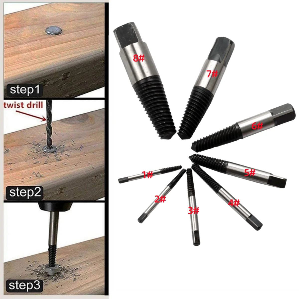 Broken Screw Extractor Drill Bits Set – 5/6/8 Pcs EasyOut Screw Extractor Set Oasis Select