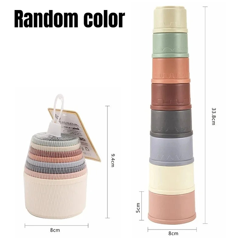 Baby Montessori Stacking Cups – 8-Piece Educational Bath Toy
