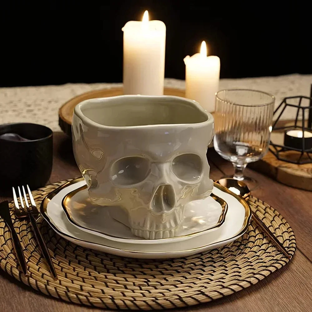 300/500ml Halloween Bowl Ceramic Fruit Bowl Restaurant Bar Ableware Decorations Festival Noodles Candy Bowl Kitchen Tableware Oasis Select