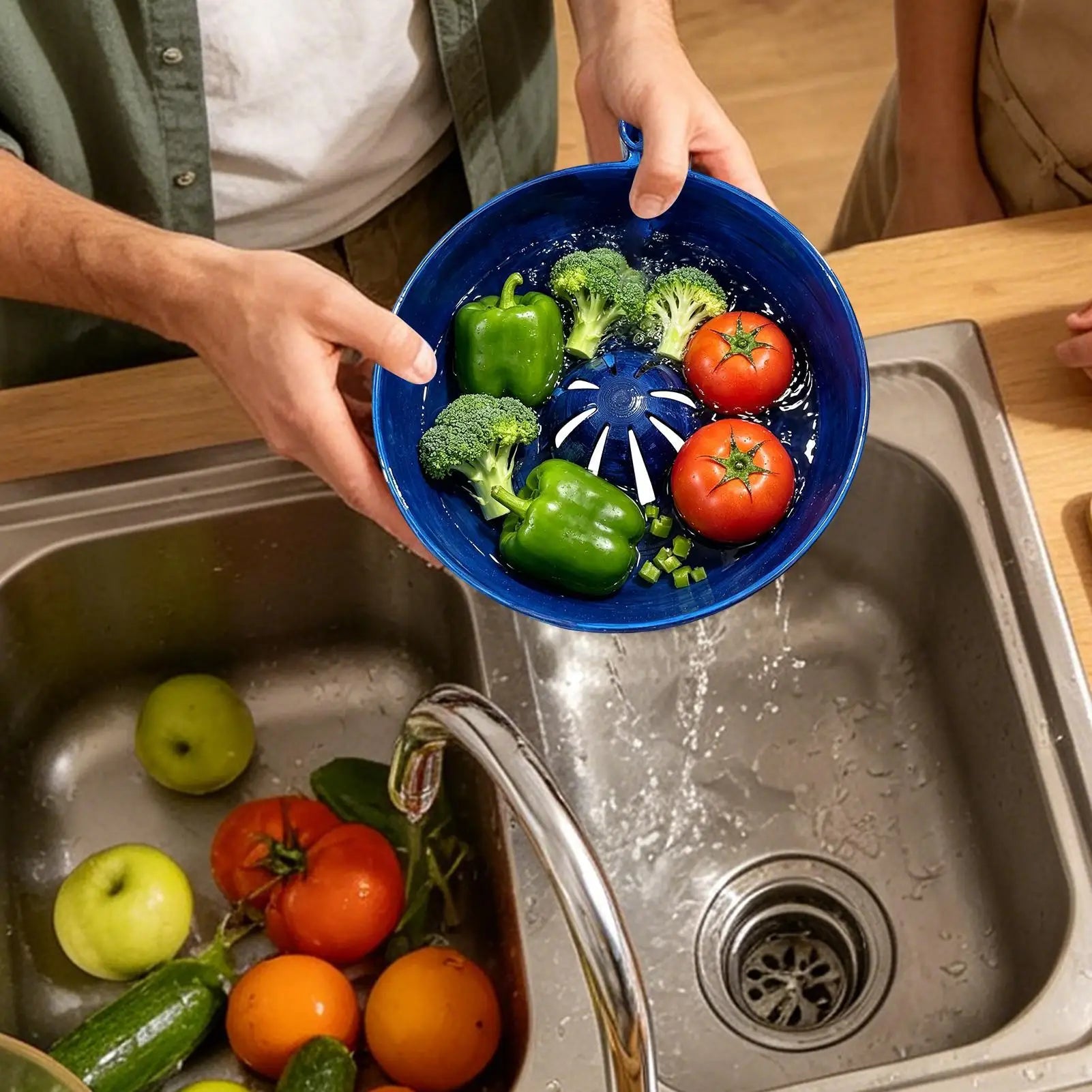 Self Rotating Berry Bowl 3D Printed Quick Self Rotating Basket with Drain Holes Berry Washing Spinner for Vegetable Prep Dipping Oasis Select