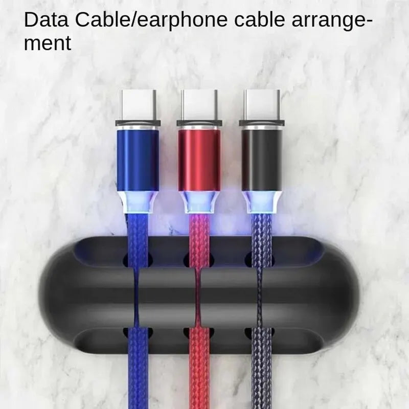 Self-Adhesive Power Cord Cord Manager Fixed Chuck Plug Mouse Cable Headset Winder Mobile Phone Data Cable Card Silicone Desktop Oasis Select