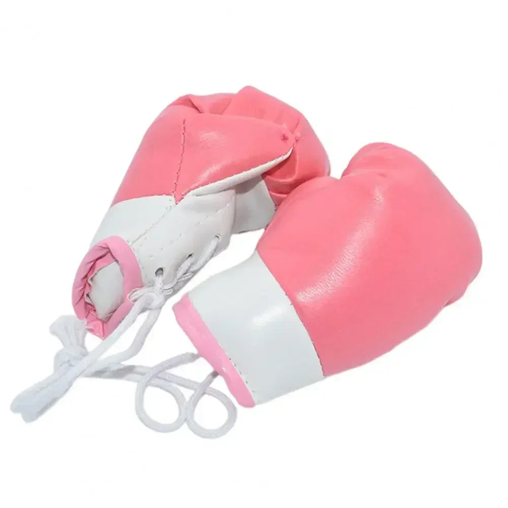Miniature Boxing Gloves Punching Bag Backpack Hanging Pendant Collectible Souvenir for Party Decorations Oasis Select Pink White-1pc