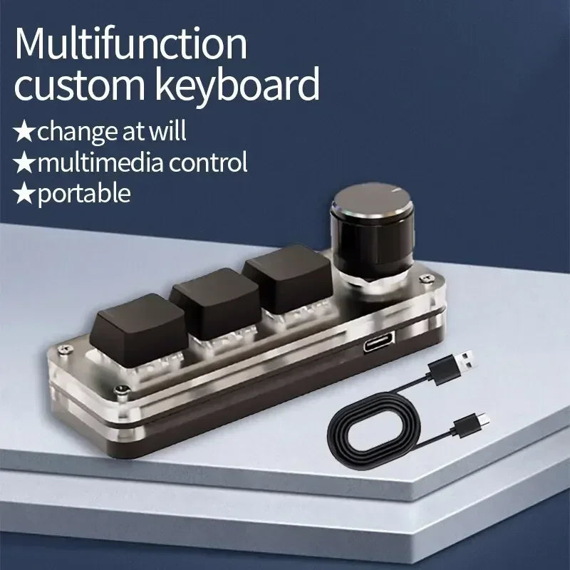 3/6 Keys 1 Knob Mini Macro Mechanical Keyboard USB RGB Gaming Custom Programming Knob Portable Custom Switch For Photoshop Oasis Select
