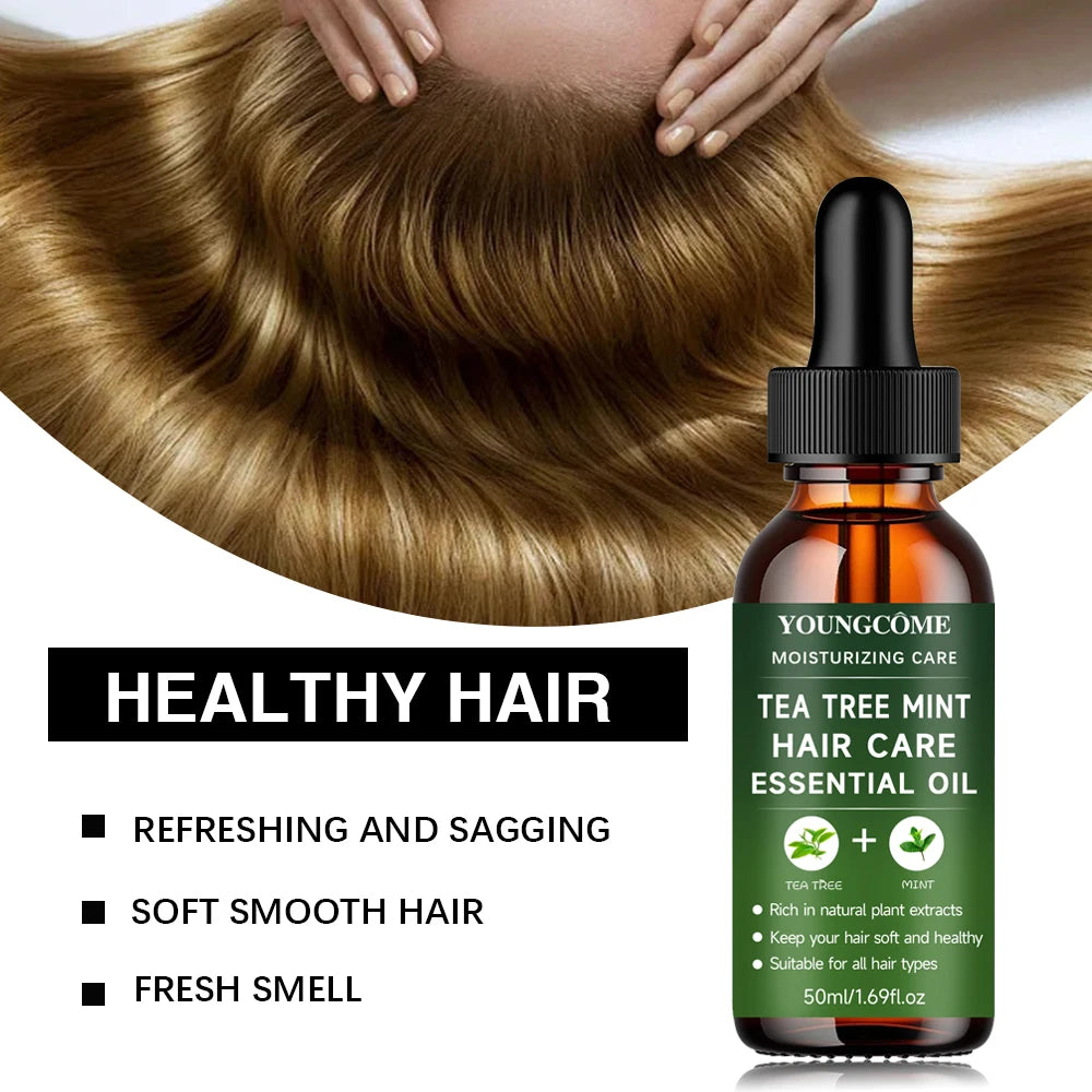 YOUNGCOME Tea Tree & Peppermint Hair Care Essential Oil: Natural Moisturizing & Nourishing Treatment for All Hair Types 2025 Oasis Select