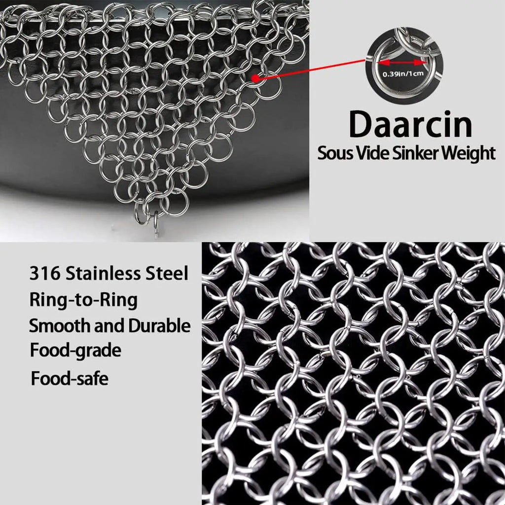 Sous Vide Sinker Weight Food Stainless Steel Mesh Net Evenly Cook Sous Vide Cooking Accessory Immersion Bag Kitchen tools Oasis Select