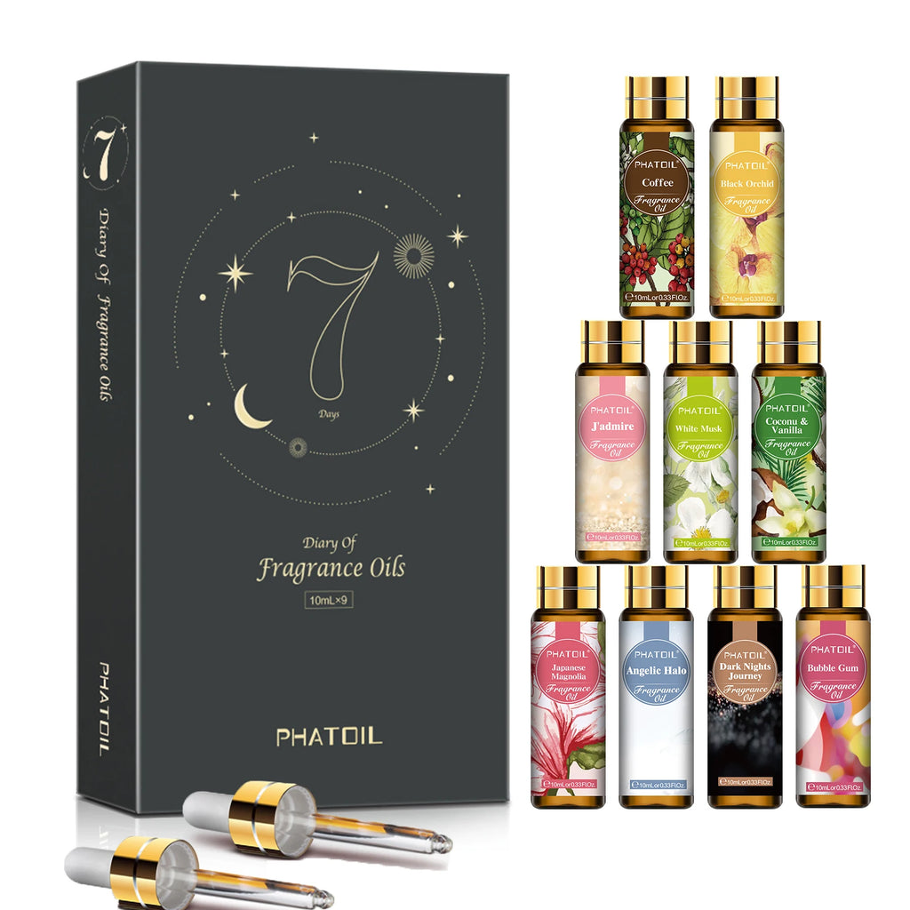PHATOIL 10ml Aromatherapy Fragrance Oils – Diffuser & DIY Scents
