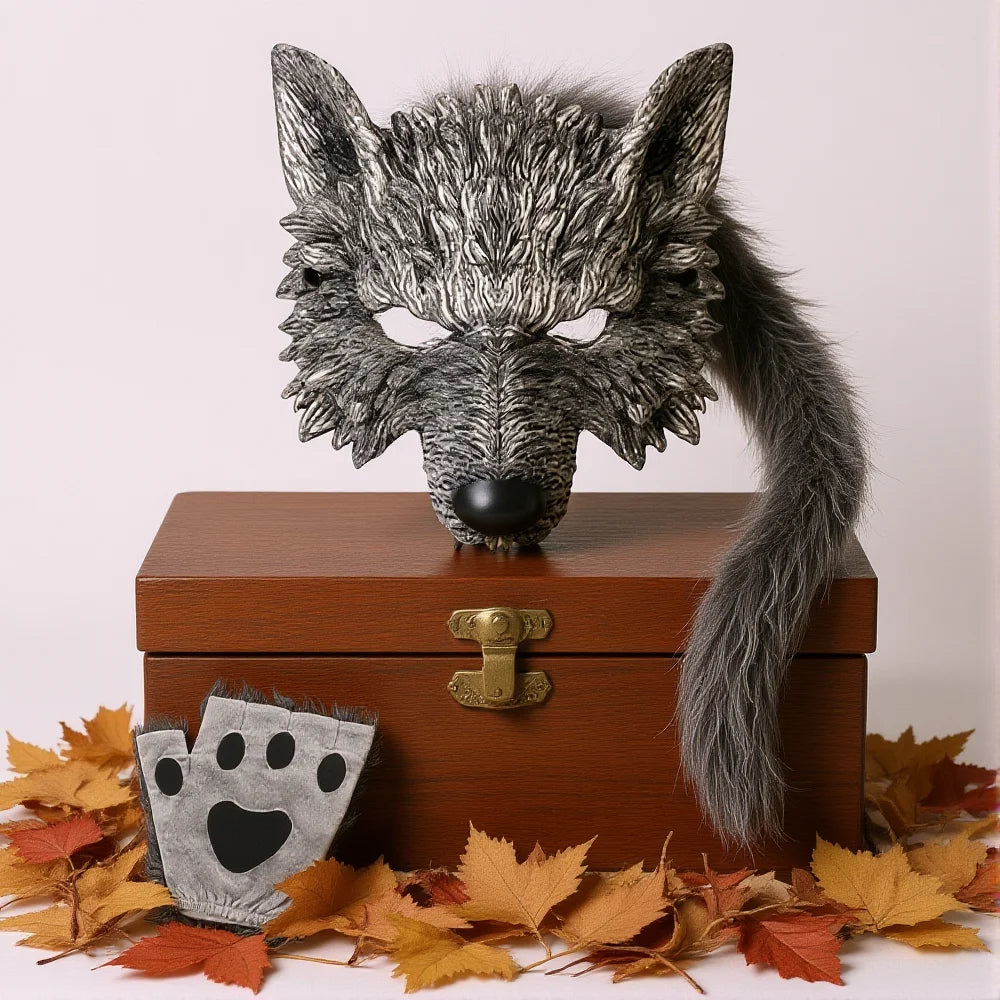 Wolf Costume Halloween Dress-Up Accessories Kit for Adults Kids Gifts Party Props Headwear Accessories Oasis Select
