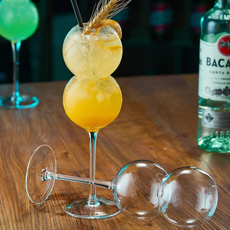 Mesoemia creative ins style bubble ball high borosilicate crystal glass tall cocktail glass juice glass bar special glass Oasis Select