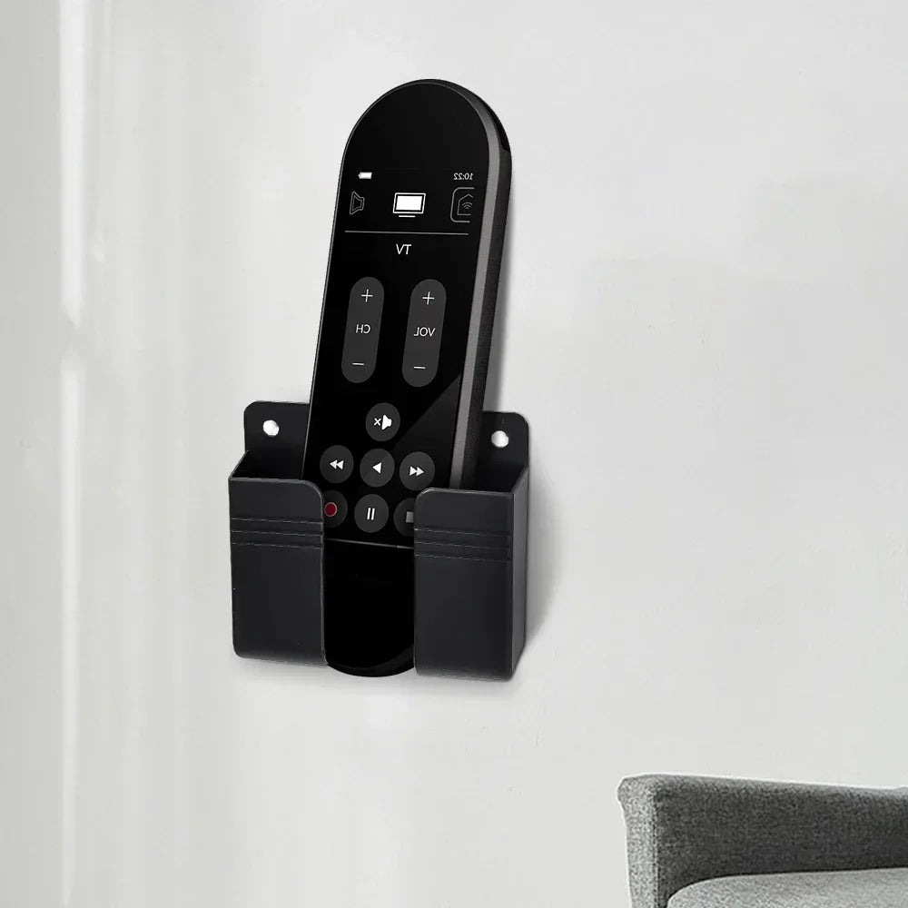 1pc Wall Mounted Storage Box Multifunction Punch Free Organizer TV Remote Control DIY Mobile Phone Plug Charging Holder Stand Oasis Select