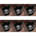 1-6Pairs Gothic Skeleton Reflective Gloves Horror Claw Bone Streetwear Half Gloves Halloween Split Finger Gloves For Men Women Oasis Select 6pairs One Size