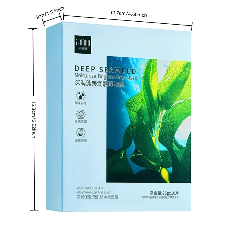 10-Pack Seaweed & Hyaluronate Hydrating Sheet Face Masks Hydrating Sheet Mask Oasis Select