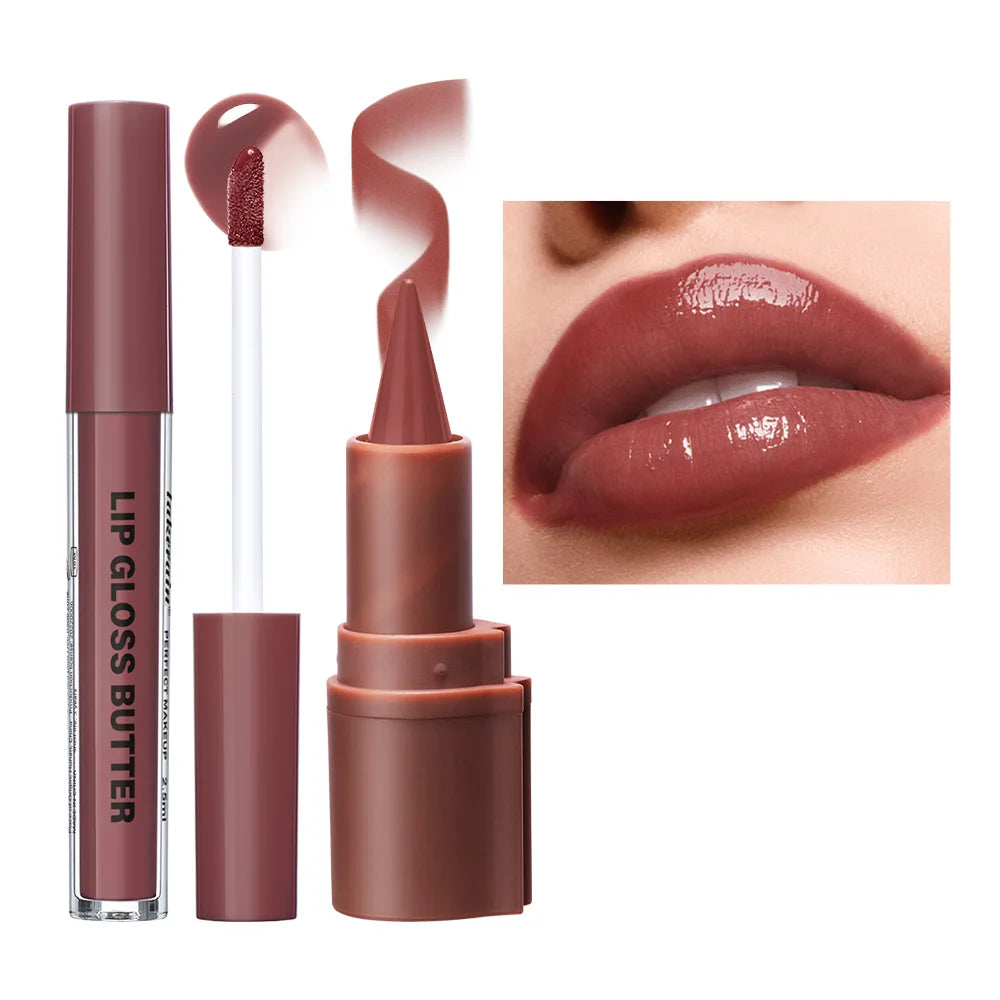 3D Lip Liner & Lip Gloss Set Moisturizing Hydrating Formula Define Lips for Multiple Occasions Usage Natural Finish Makeup Oasis Select Color 2