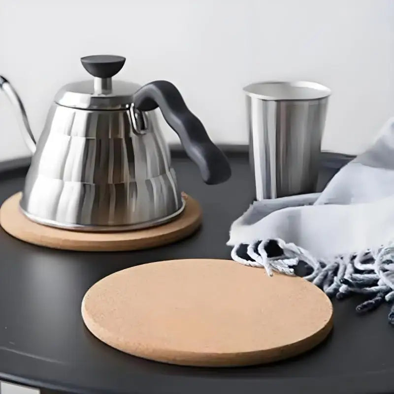 10PCS Natural round Wooden Cup Mat Non-Slip Cork Coaster Durable Mug Drinks Holder for Table Decor DIY Set of 10 Tableware Oasis Select