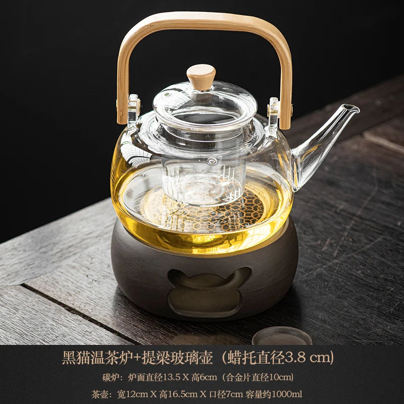 Terracotta Multi-functional Candle Tea Boiling Base Warm Tea Baking Tea Furnace Heating Insulation Furnace Oasis Select A set