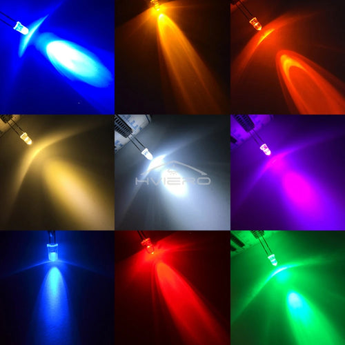 1000pcs F3 3mm LED Diode Assortment Kit – Multi-Color Bulbs LED Diode Kit Oasis Select