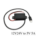 12V24V to 5V 3A 5A Micro Mini USB Step Down Voltage Power Supply Output Adapter Heat Auto Protection DC DC Car Power Converter Oasis Select Type -c 5A 12V24V 5V|China Mainland