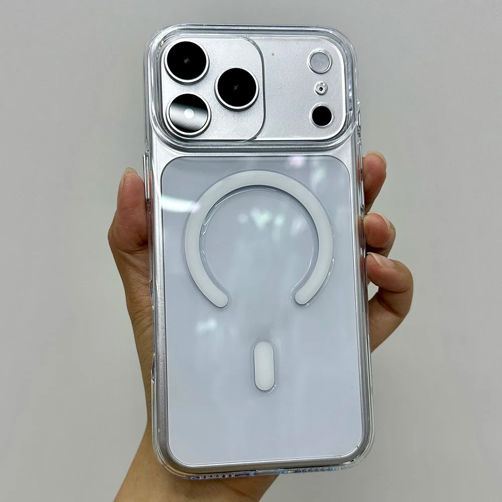 Anti-Fall Phones Case Magnetic Transparent Protective Case For IPhone 17Air 17Promax 16 Plus 15 14pro 13 Wear-resistant Shell Oasis Select TW iPhone 15