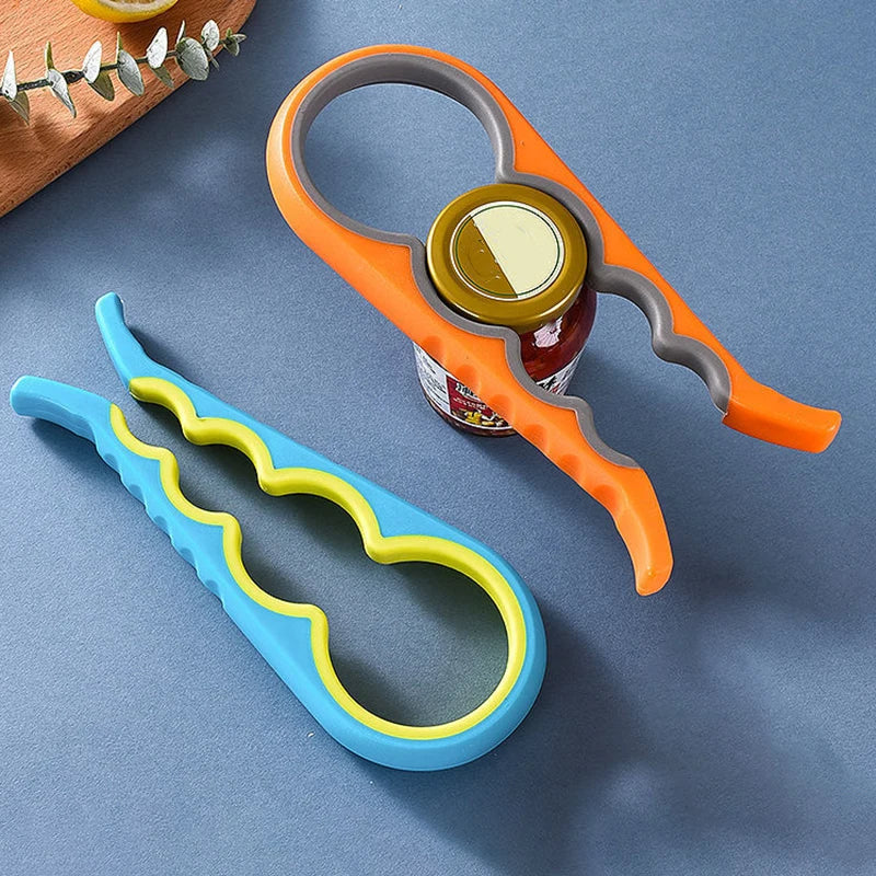 1pc Multifunctional 4-in-1 Jar Opener, Jar Gripper, Lid Opener, Can Opener, Bottle Opener Oasis Select