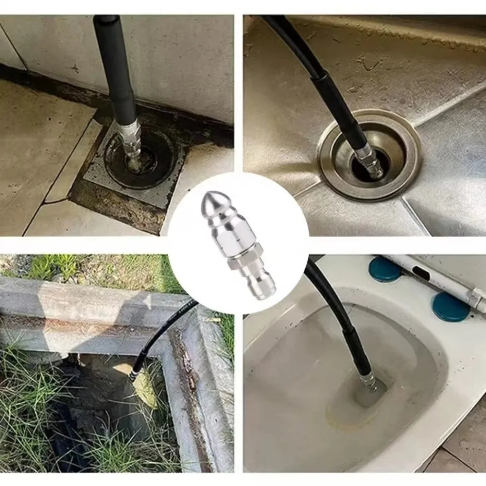 G1/4 " Pressure Washer Sewer Jetter Nozzle Drain Cleaning Washing Accessories Pressure Sprayer Nozzle Mouse Head Oasis Select